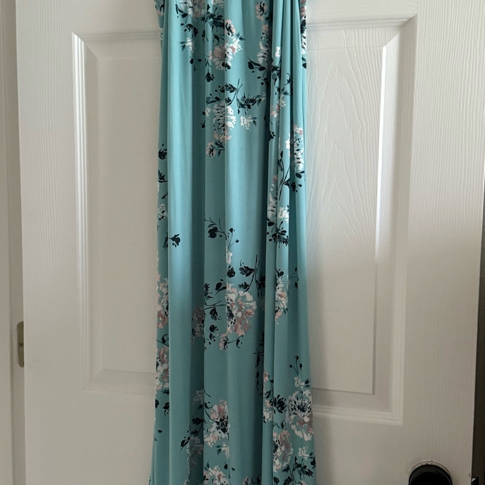 Maurices Floral Maxi Dress - Teal and Pink
